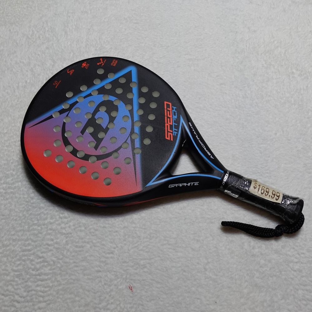 Dunlop Speed Attack Padel Racket Unisex OS Black Graphite Aeroframe 360g